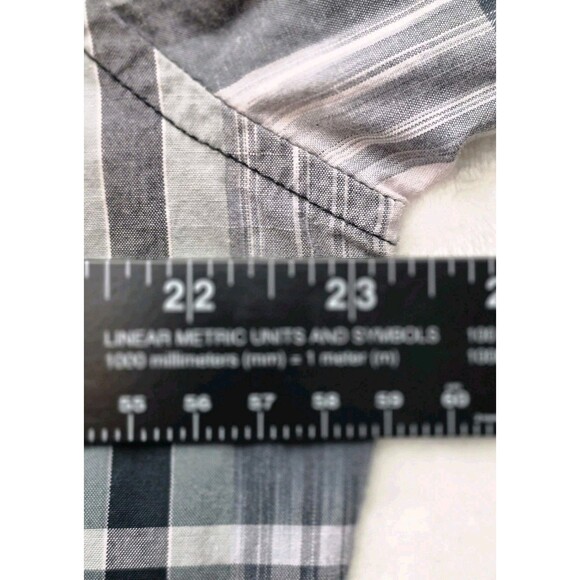 Wrangler Men’s XL Grey Striped Pearl Snap Retro Long Sleeve Button Up Shirt - Picture 6 of 9